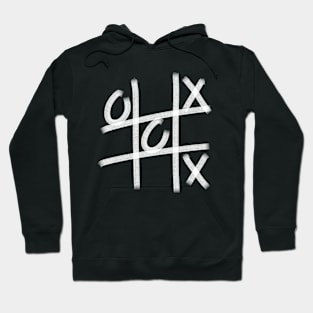 Tic Tac Toe game in white Hoodie